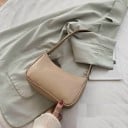 Geantă mică de damă pentru umăr din piele PU Formă rotunjită cu mânere scurte Închidere cu fermoar Dimensiuni 22 x 14 x 8 cm 3