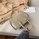 Geantă mini crossbody pentru femei, de purtat în mână sau peste corp Două mânere superioare și o bretea lungă ajustabilă din piele PU 3