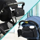 Geantă pentru cărucior cu suport pentru bidon și telefon 33 x 16 x 10 cm Buzunar frontal cu fermoar Husă detașabilă 7