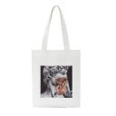 Geantă pentru femei cu imprimeu de statui antice în colaj modern Geantă de cumpărături 35 x 40 cm Urechi 30 cm Geantă albă cu un motiv artistic 8