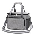 Geantă termică gri 23x31x19 cm Izolație pentru alimente Geantă de prânz Închidere cu fermoar Construcție spațioasă Culoare elegantă Pentru serviciu și călătorii 1