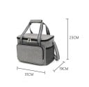 Geantă termică gri 23x31x19 cm Izolație pentru alimente Geantă de prânz Închidere cu fermoar Construcție spațioasă Culoare elegantă Pentru serviciu 3
