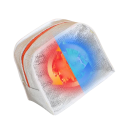 Geantă termică pentru copii 23x14x19 cm Culoare albastră Motiv ursuleț drăguț Geantă de prânz pentru gustare pentru școală Strat de izolație Fermoar Ușoară 4