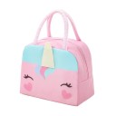 Geantă termică pentru copii 23x14x19 cm, culoare roz, cu motiv de unicorn, geantă izolată pentru gustări, geantă de prânz pentru școală, cu fermoar, portabilă 1