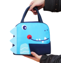 Geantă termică pentru copii 23x14x19 cm, culoare roz, cu motiv panda drăguț, geantă de prânz izolată pentru gustare, ghiozdan școlar cu fermoar, portabilă 3