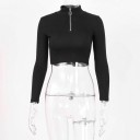 Gebreide crop top voor dames A2178 1