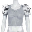 Gebreide crop top voor dames A2938 1