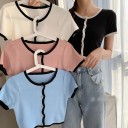 Gebreide crop top voor dames A2987 1