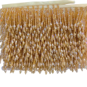 Gecoate decoratieve lint met kralen franjes 6 cm x 45 cm Polyester decoratieve band voor het versieren van kleding, gordijnen, kussens, textiel 7