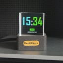 GeekMagic Älykäs Mininäyttö 38 x 35 x 31 mm WiFi-kello sää-LED-näytöllä läpinäkyvällä kuutiopaneelilla USB-virtalähteellä ajan ja kuvien 7