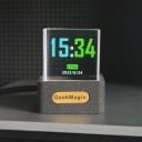 GeekMagic Smart Mini Display 38 x 35 x 31 mm WiFi-Uhr mit Wetter-LED, transparentes Würfel-Panel, USB-Stromversorgung, Anzeige von Uhrzeit 7