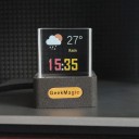 GeekMagic Smart Mini Display 38 x 35 x 31 mm WiFi-ur med vejr-LED, transparent kubepanel, USB-strøm, visning af tid og billeder 6