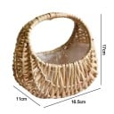 Geflochtener Korb mit integriertem Griff 16,5 × 11 × 17 cm aus Weidenrattan natur für Dekoration, Blumen und Aufbewahrung von Kleinigkeiten 2