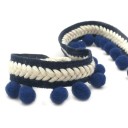 Geflochtenes Band mit runden Fransen 6 cm x 91 cm Dekoratives Textilband Polyester und Baumwolle Band zum Nähen von Dekorationen DIY Handarbeit 6