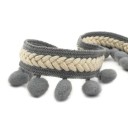 Geflochtenes Band mit runden Fransen 6 cm x 91 cm Dekoratives Textilband Polyester und Baumwolle Band zum Nähen von Dekorationen DIY Handarbeit 5