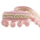 Geflochtenes Band mit runden Fransen 6 cm x 91 cm Dekoratives Textilband Polyester und Baumwolle Band zum Nähen von Dekorationen DIY Handarbeit 9