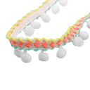 Geflochtenes Band mit runden Fransen 6 cm x 91 cm Dekoratives Textilband Polyester und Baumwolle Band zum Nähen von Dekorationen DIY Handarbeit 12
