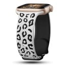 Gegraveerde band 38 mm 40 mm 41 mm voor Apple Watch serie 1–9 SE SE2 Ultra Siliconen band met luipaardpatroon Verstelbare maat Premium 7