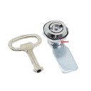 Gegroefde cilinderslot voor kasten en deuren 18 mm met lip en sleutel voor meubeldeurtjes, kasten en opbergdozen 2