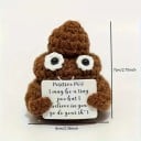 Gehäkelter Kot mit einem Lächeln 6 x 7 cm Für positive Energie Handgemachte Dekoration mit einer lustigen Aufschrift Originelles Geschenk 2
