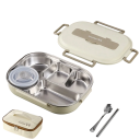 Geïsoleerde lunchbox van roestvrij staal, 2000 ml, 5 compartimenten, met tas, soepkom, lepel, eetstokjes, draagbare thermoskan voor werk 2