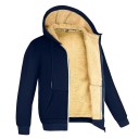 Geïsoleerde sweater met capuchon met ritssluiting Warme herfst- en wintertrui met voering Sweatshirt met kangoeroezak Comfortabele kleding voor koude dagen 4