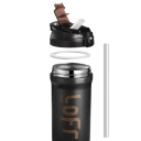 Geïsoleerde thermosfles met dubbele drinkopening rietje en opening 600 ml roestvrij staal 316/304 drukknopdeksel voor koffie thee en dagelijks gebruik 3