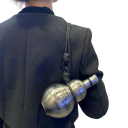 Geïsoleerde Wukong thermosfles in pompoenvorm 500 ml roestvrij staal zwart 3D ontwerp fles met kurkdeksel voor dranken 8