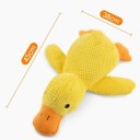 Gelbe Plüschente Quietschespielzeug interaktive Spielzeug für Hunde und Katzen beißfest Fleece Unterstützung für Zähne und Spiel 45 x 38 cm 2
