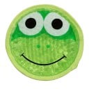 Gélový chladivý obklad pre deti motiv žabky opakovane použiteľný priemer 12 cm z PVC s elastickým pútkom na opuchy a úrazy 1