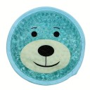 Gelový chladivý obklad pro děti motiv medvídka opakovaně použitelný průměr 12 cm z PVC s elastickým poutkem na otoky a úrazy 1