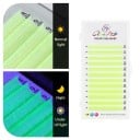 Gene false colorate UV luminoase D curbat 8–14 mm grosime 0,07 mm Gene individuale neon pentru extensie voluminoasă 5