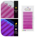 Gene false colorate UV luminoase D curbat 8–14 mm grosime 0,07 mm Gene individuale neon pentru extensie voluminoasă 6