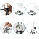 Generatoare de oxigen pentru acvariu 2 l sistem CO2 din oțel inoxidabil 12V cu supapă și reactor pentru plante și pești 10,2 x 44 cm 2