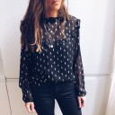 Gennemsigtig bluse med mønster til kvinder 3
