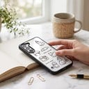 Gennemsigtig cover med billeder til Samsung Galaxy A55 5G Holdbart Motiv af tegnede hunde Sorte kanter Beskyttelse af kamera Mobilcover med hunde 5