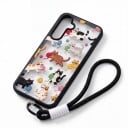 Gennemsigtig cover med håndledsrem til Samsung Galaxy A36 5G Holdbar Kattemotiv med garnnøgler Sorte kanter Kamera beskyttelse Mobilcover 2