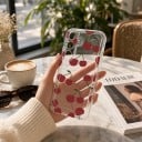 Gennemsigtig cover til Samsung Galaxy S24 med blomsterdesign Silikoneetui Gennemsigtig skal Kamera beskyttelse Bagside cover til mobil 2