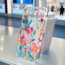 Gennemsigtig cover til Samsung Galaxy S24 med blomsterdesign Silikoneetui Gennemsigtig skal Kamera beskyttelse Bagside cover til mobil 4