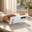 Gennemsigtig cover til Samsung Galaxy S26 med klapstativ Materiale TPU og metal Beskyttende etui til mobil S26 Til videoer og videoopkald 9
