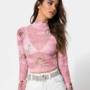 Gennemsigtig dame-T-shirt med englemotiv 7