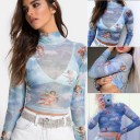 Gennemsigtig dame-T-shirt med englemotiv 2
