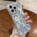 Gennemsigtig hvid cover til Samsung Galaxy S24 med stjerner og bølgemønster Regnbueglans Polykarbonat og TPU Beskyttelsescover til mobil 10