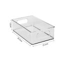 Gennemsigtig plastopbevaringsboks 25,5 x 15,1 x 7,6 cm organiser med håndtag plastikboks til køkken, badeværelse og hjem 4