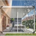 Gennemsigtig vandtæt presenning med øjer 2 × 3 m beskyttelsesafdækning til overdækning af terrasse, pergola, balkon og udendørs opholdsområder 2