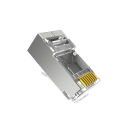 Gennemsigtige RJ45 stik CAT6 skærmede 100 stk 8P8C forgyldte 24AWG transparente ethernet kabelafslutninger til PC router 5