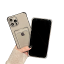 Gennemsigtigt cover med kortlomme til iPhone 15 Plus 2