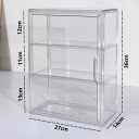 Genomskinlig akrylvitrin 27 x 14 x 36 cm Tvåvåningsvitrin med 2 hyllor Klar akryl Samlare Organisatör Modeller Figurer Dekorationer 2