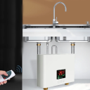 Genomströmmande elektrisk varmvattenberedare 220V 3000W Kompakt genomströmningsvärmare 210 x 150 x 55 mm Justerbar temperatur 35–55 °C 3