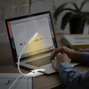 Genopladelig LED-lampe til bøger med klip 9 LED Berøringskontrol 3 lysfarver Glidende dæmpning Batteri 600 mAh Fleksibelt arm 17 cm 3